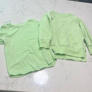 Little Bipsy distressed sweatshirt and t-shirt size 4T-5T color lime green